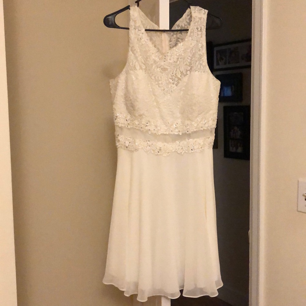 White lace and sequin dress